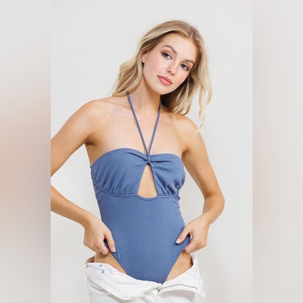 Halter Neck Bodysuit with Cut Out
